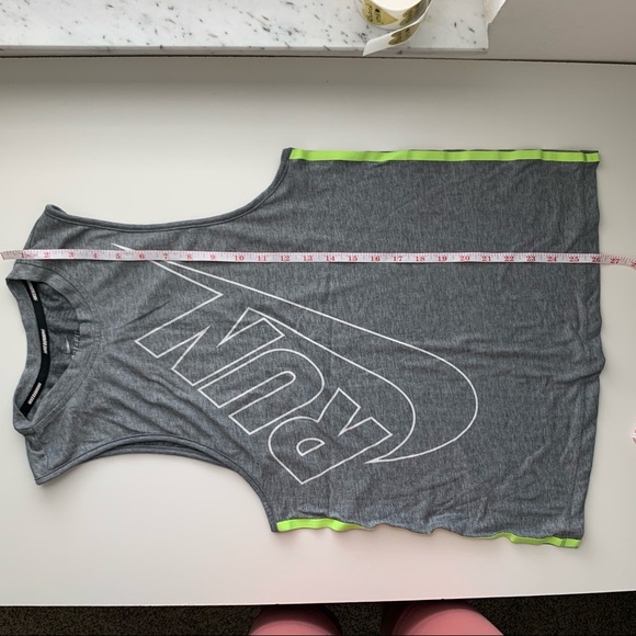 Nike Dri Fit Run Tank Top Grey Bright Green XS - Picture 11 of 13